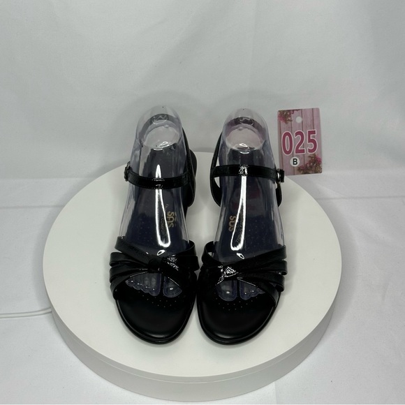 NW/OT SAS Tripad Comfort Strippy Black Patent Sandal Size 9.5 Slim - Picture 3 of 16